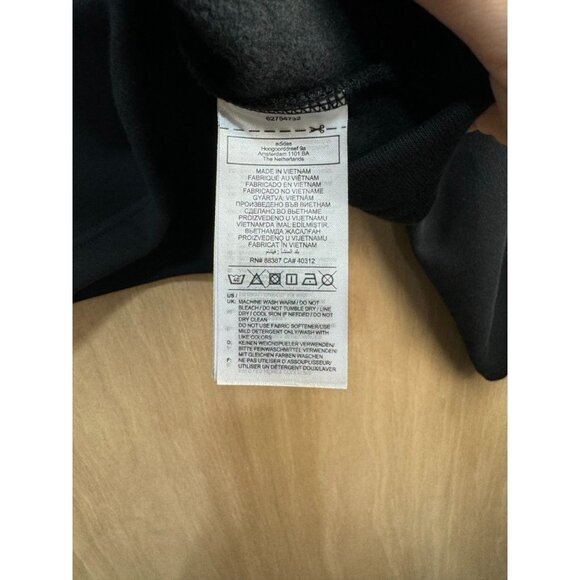 Adidas Womens Black 3-Stripes Loose Fit Cropped Sweatshirt L - Picture 9 of 10